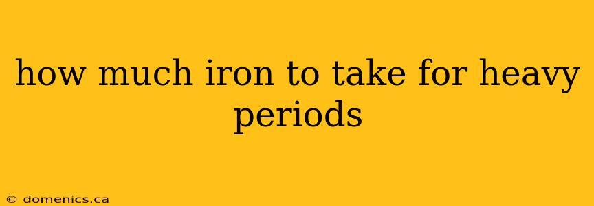 how much iron to take for heavy periods