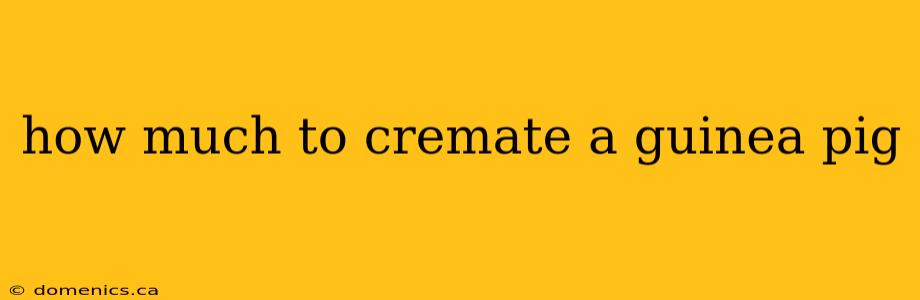 how much to cremate a guinea pig