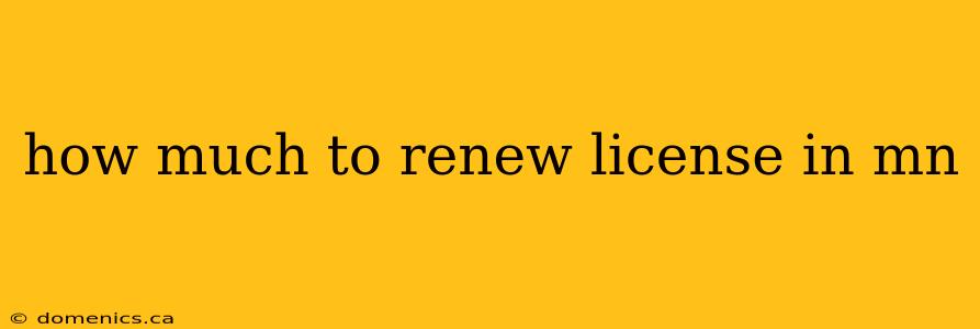 how much to renew license in mn