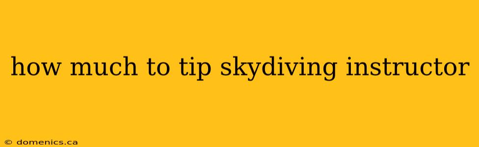 how much to tip skydiving instructor