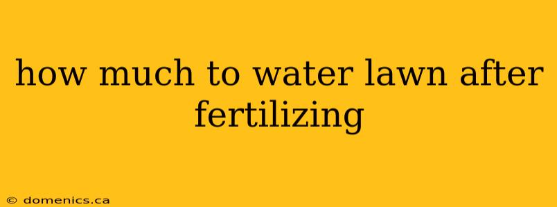 how much to water lawn after fertilizing