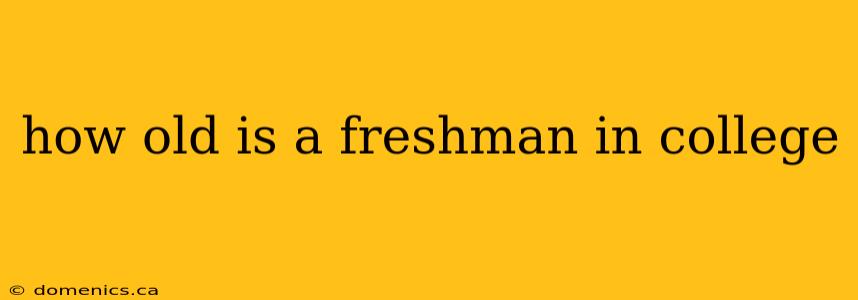 how old is a freshman in college