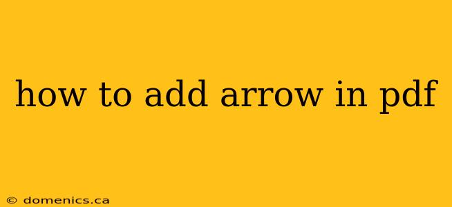 how to add arrow in pdf