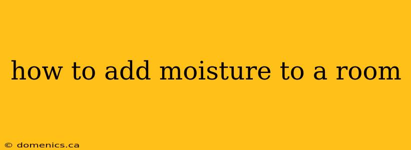 how to add moisture to a room