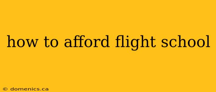 how to afford flight school