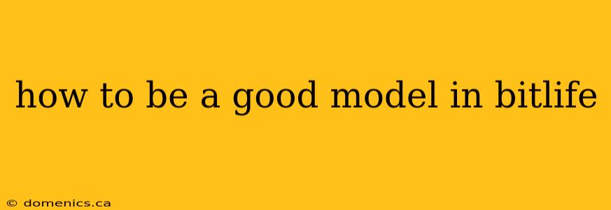 how to be a good model in bitlife