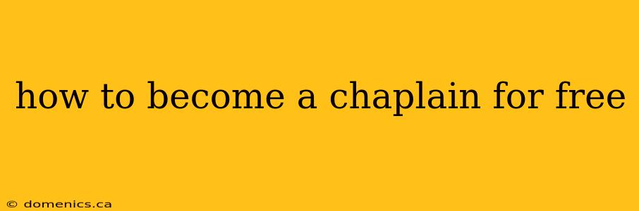 how to become a chaplain for free