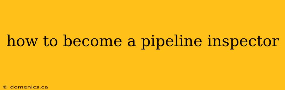 how to become a pipeline inspector