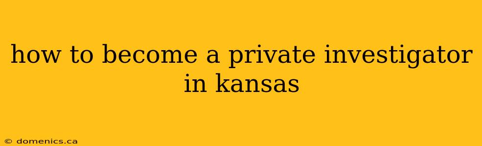 how to become a private investigator in kansas