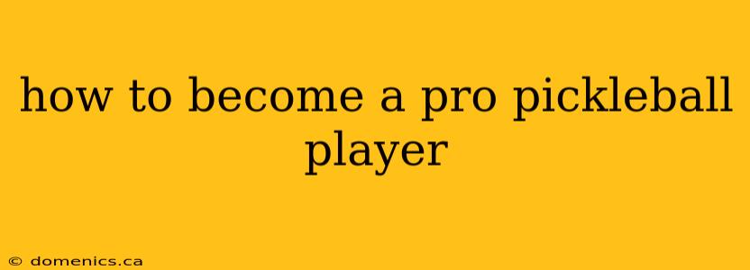 how to become a pro pickleball player