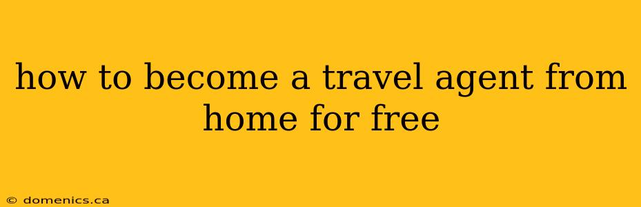 how to become a travel agent from home for free