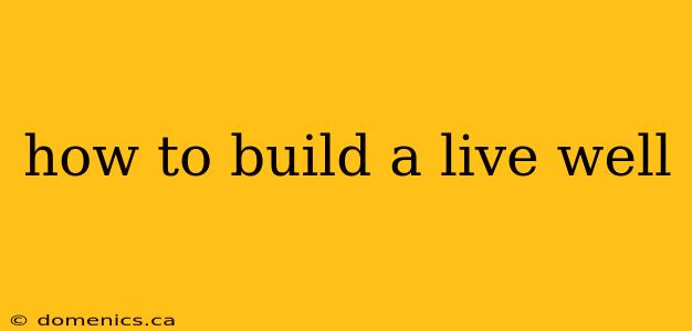 how to build a live well