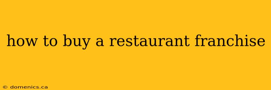 how to buy a restaurant franchise