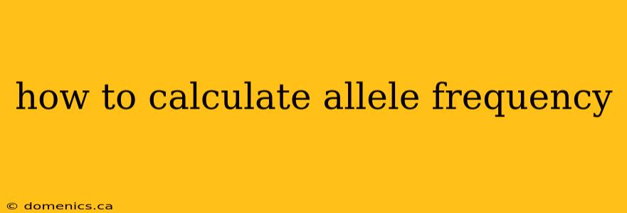 how to calculate allele frequency