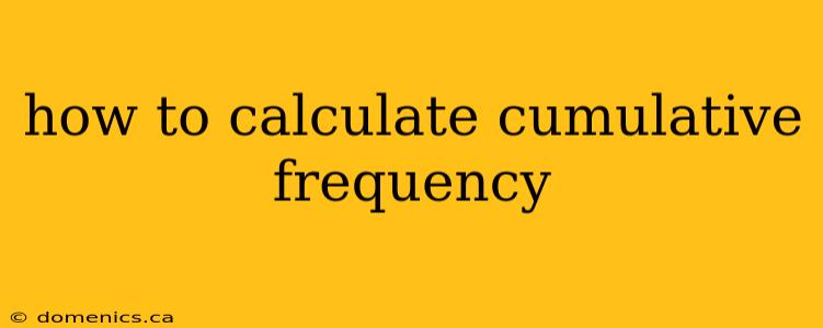 how to calculate cumulative frequency