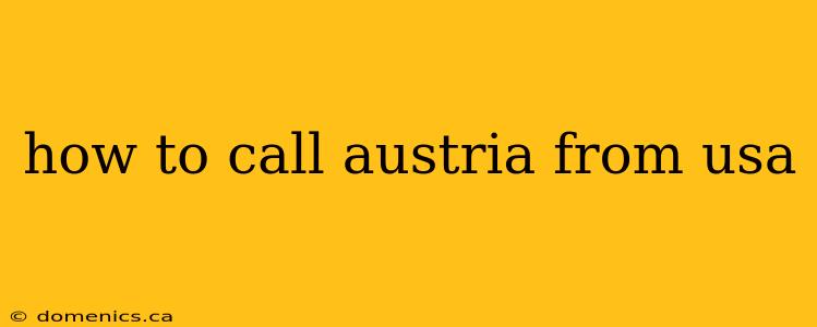 how to call austria from usa