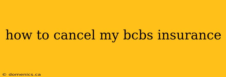 how to cancel my bcbs insurance