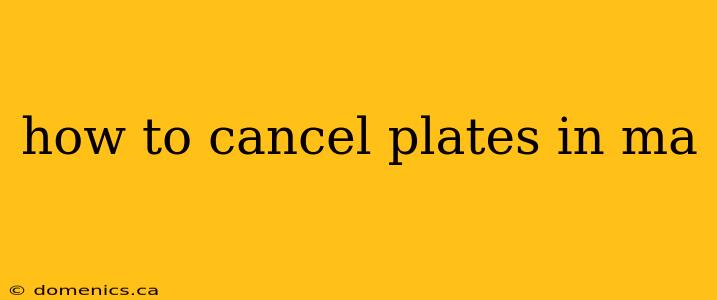 how to cancel plates in ma