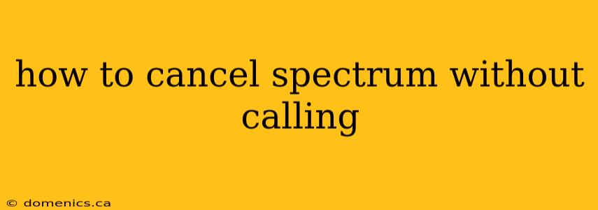 how to cancel spectrum without calling