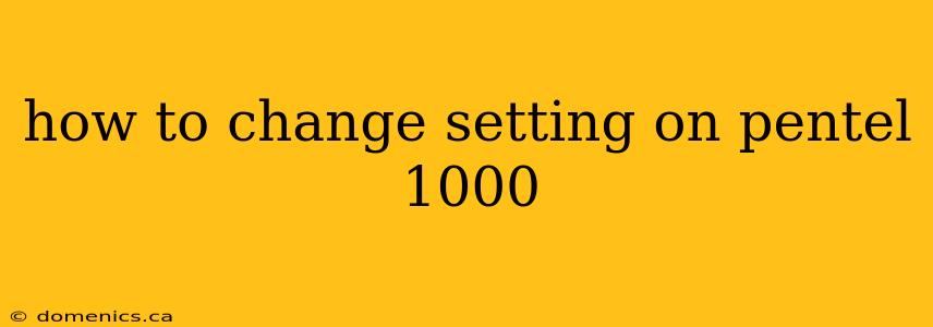 how to change setting on pentel 1000