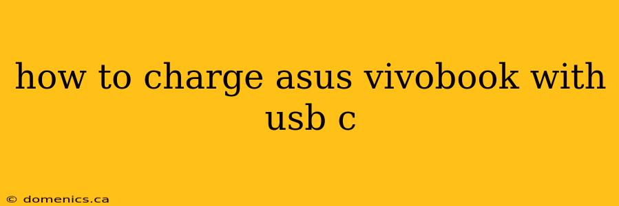 how to charge asus vivobook with usb c