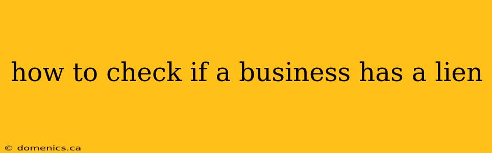 how to check if a business has a lien