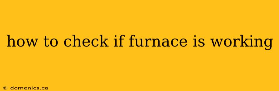 how to check if furnace is working