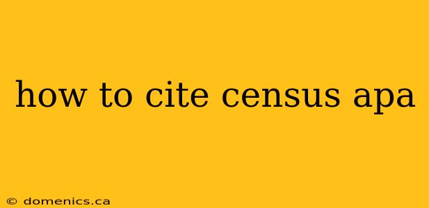 how to cite census apa