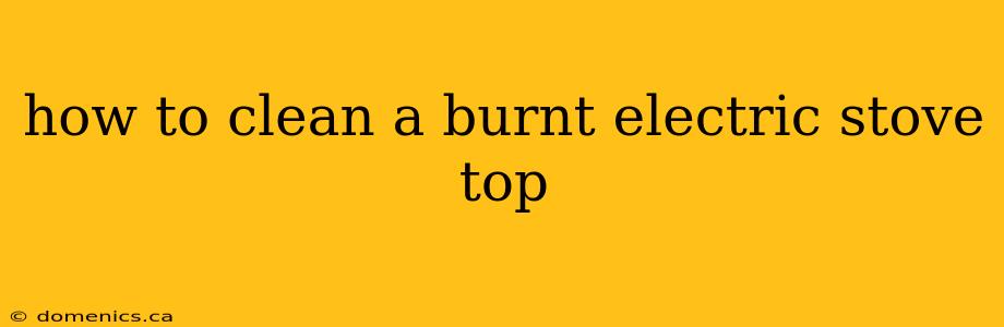 how to clean a burnt electric stove top