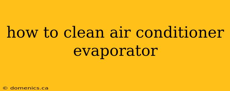 how to clean air conditioner evaporator