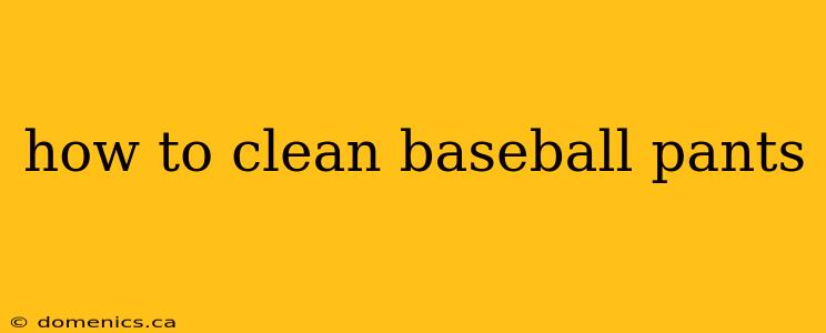 how to clean baseball pants