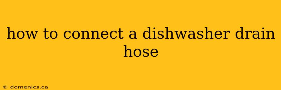 how to connect a dishwasher drain hose