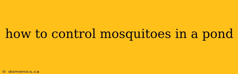 how to control mosquitoes in a pond