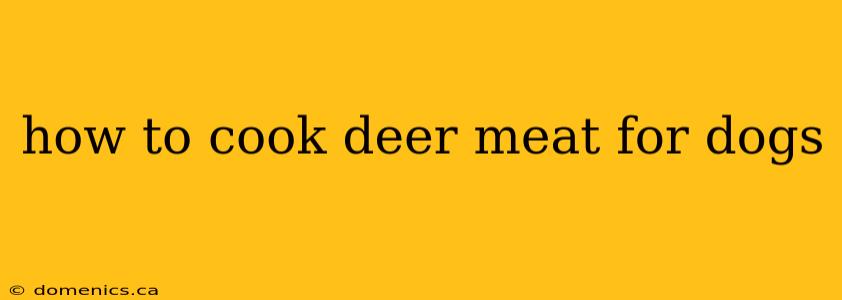 how to cook deer meat for dogs