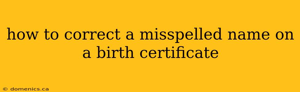 how to correct a misspelled name on a birth certificate