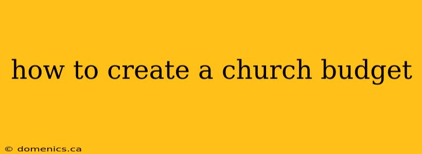 how to create a church budget