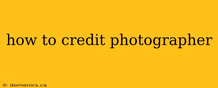 how to credit photographer