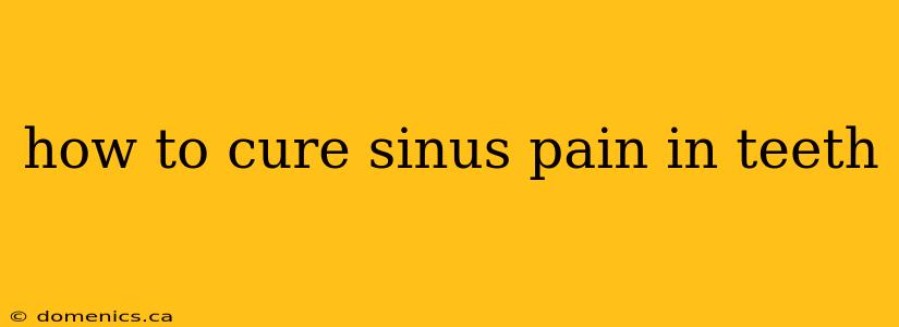 how to cure sinus pain in teeth