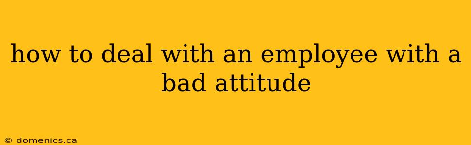 how to deal with an employee with a bad attitude