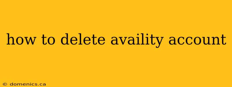 how to delete availity account