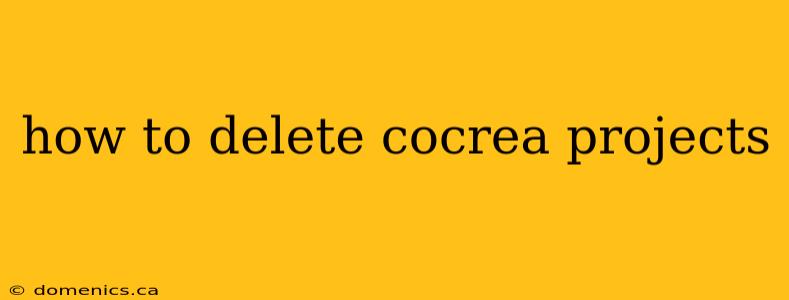 how to delete cocrea projects