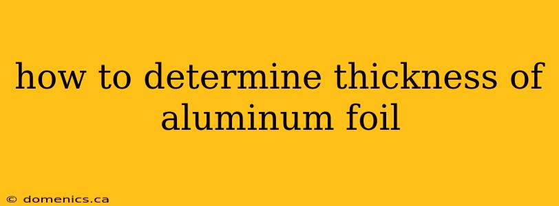 how to determine thickness of aluminum foil