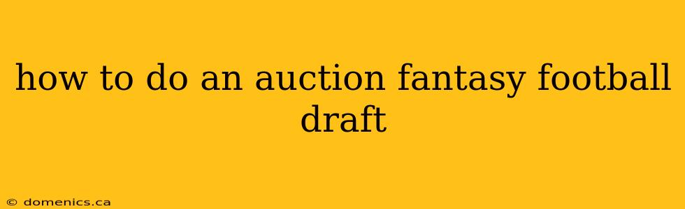 how to do an auction fantasy football draft