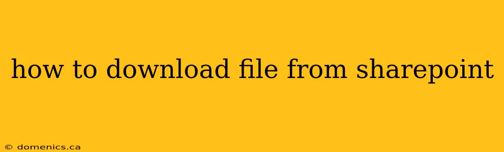 how to download file from sharepoint