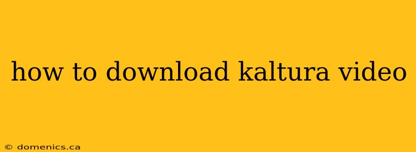 how to download kaltura video