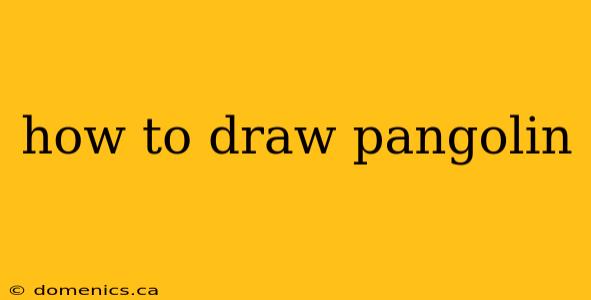 how to draw pangolin