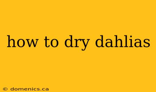 how to dry dahlias