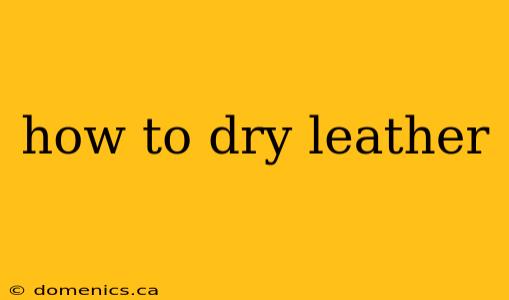 how to dry leather