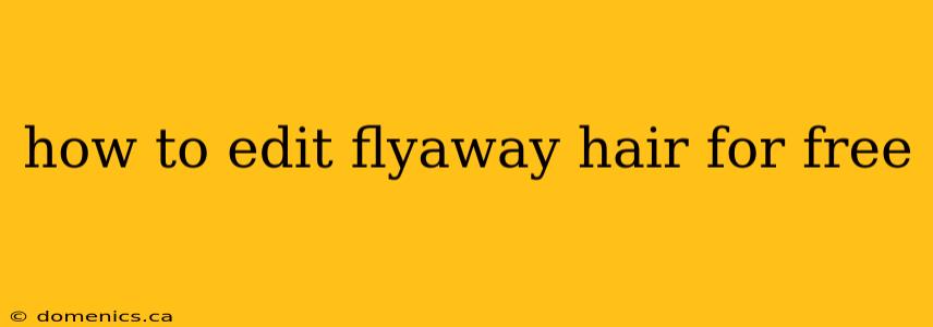 how to edit flyaway hair for free