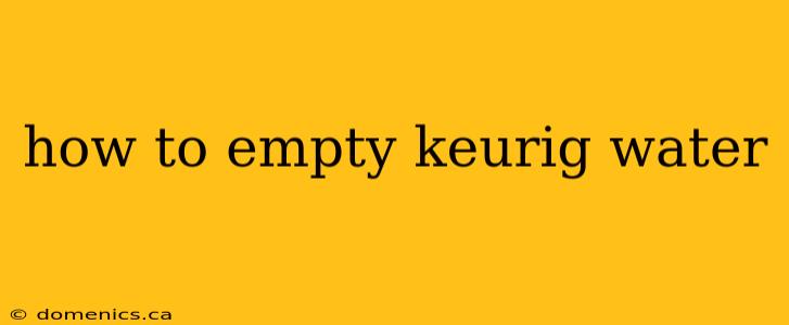how to empty keurig water